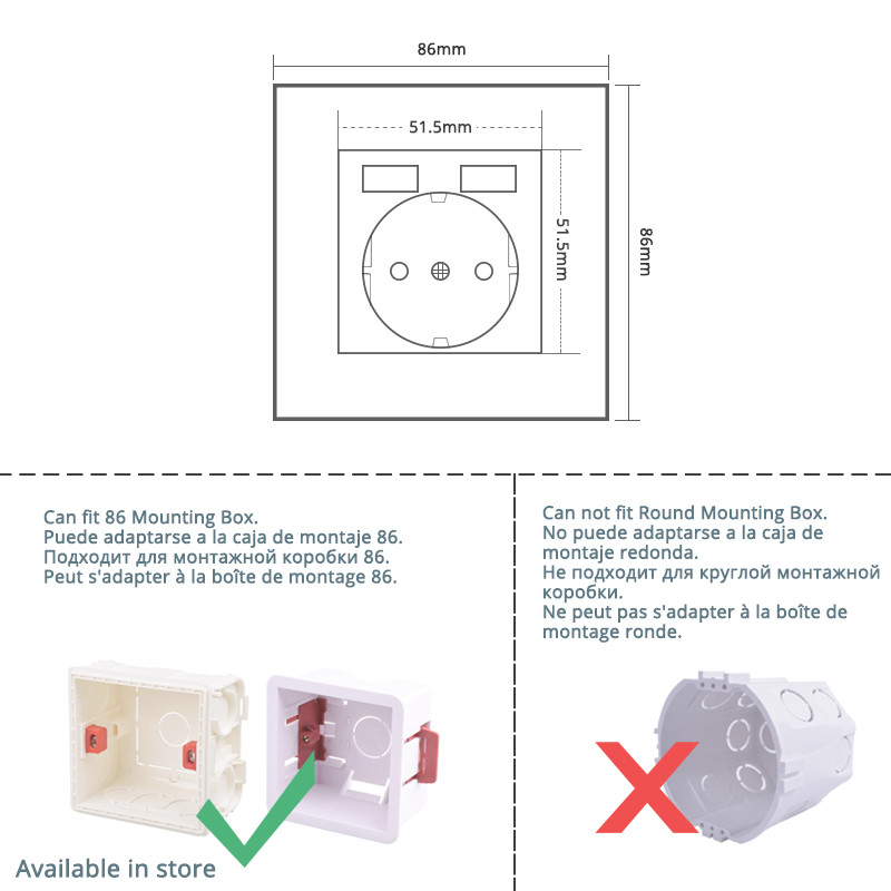Coswall Jednoduchý štýl PC panel EÚ Rusko Španielsko Elektrická zásuvka uzemnená s detskými ochrannými dvierkami Biela Čierna Sivá Zlatá 16A
