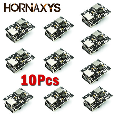 10db 5V 2A Type-C USB Boost Converter Step-Up tápmodul lítium akkumulátor töltésvédő kártya LED kijelző USB barkácsoláshoz