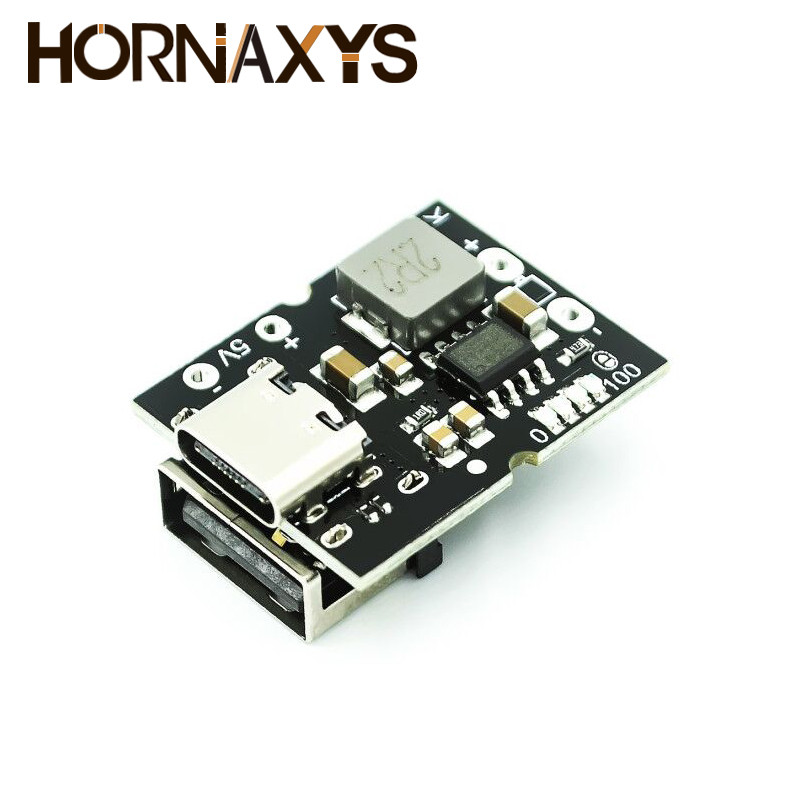 10db 5V 2A Type-C USB Boost Converter Step-Up tápmodul lítium akkumulátor töltésvédő kártya LED kijelző USB barkácsoláshoz
