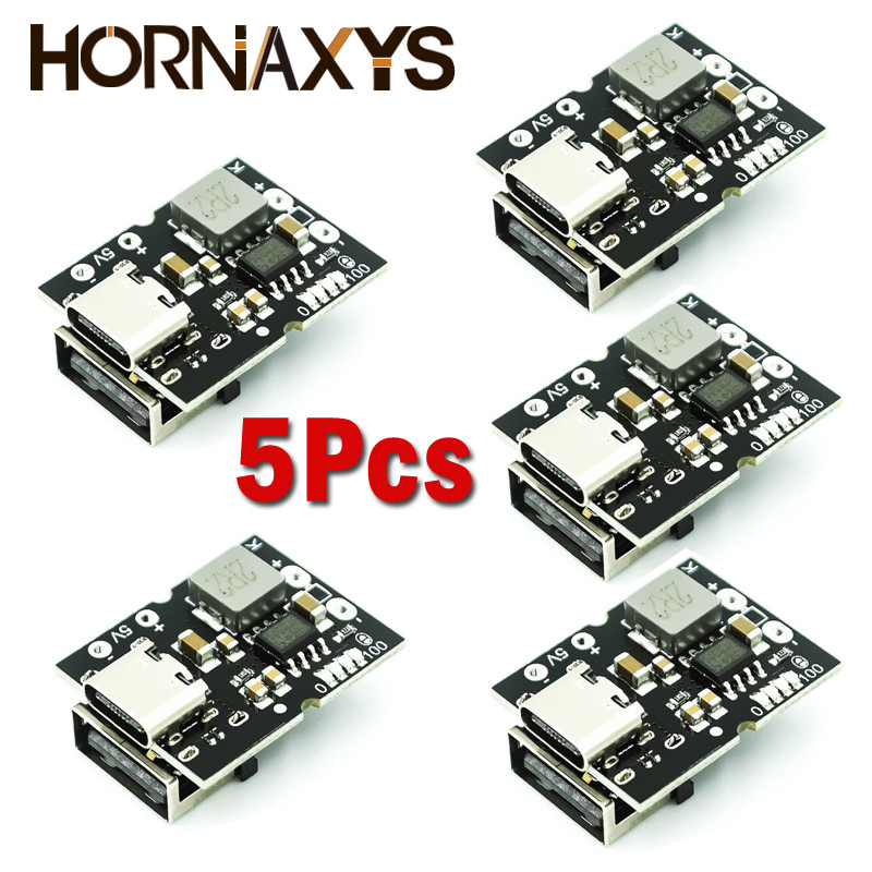 10db 5V 2A Type-C USB Boost Converter Step-Up tápmodul lítium akkumulátor töltésvédő kártya LED kijelző USB barkácsoláshoz