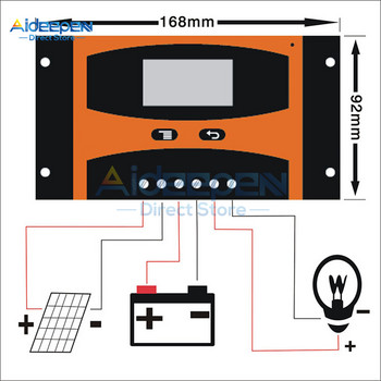 LD2024 LD3024 30A 20A LCD Solar Charge Controller 12V 24V Auto Switch Οθόνη LCD Solar Charge Controller Charger Controller
