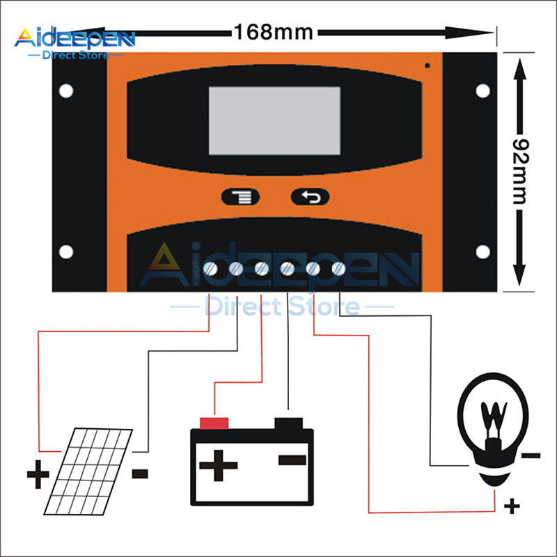 LD2024 LD3024 30A 20A LCD Saules uzlādes kontrolieris 12V 24V Auto Switch LCD displejs Saules uzlādes kontrolieris Lādētāja kontrolieris