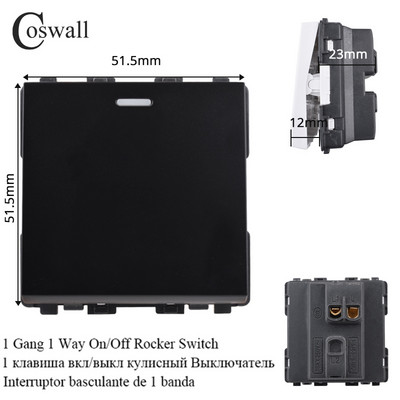 COSWALL L1 sorozat függőleges fekete szálcsiszolt alumínium panel fali kapcsoló EU francia aljzat HDMI-kompatibilis USB TV RJ45 modulok barkácsolás