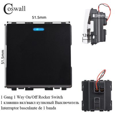 COSWALL L1 sorozat függőleges fekete szálcsiszolt alumínium panel fali kapcsoló EU francia aljzat HDMI-kompatibilis USB TV RJ45 modulok barkácsolás