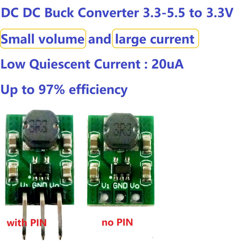 mini suurus 2A DC DC Buck Converter 3,3–5,5 kuni 3,3 V mooduli astmeline pingeregulaatori moodul Asendage ams117-3,3
