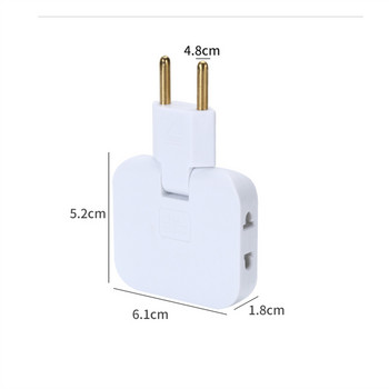3PCS EU Plug 180° Περιστρεφόμενη υποδοχή Προσαρμογέας 3 σε 1 US Extension Plug Multi Plug Mini Slim Wireless Socket Adapter Υποδοχή USB