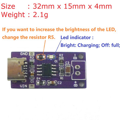 TYPE-C 1S 2S 3S NIMH акумулаторна батерия за зарядно устройство Модул 1.5V 3V 4.5V за 1.2V 2.4V 3.6V CC/CV DC-DC преобразувател Модул