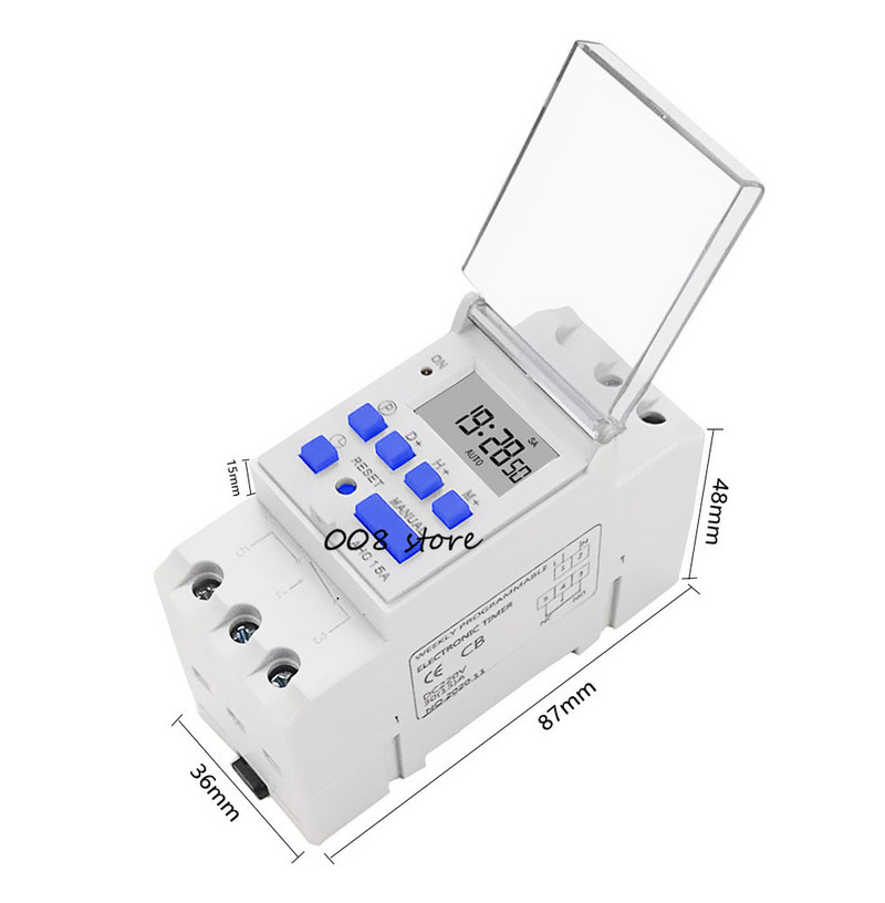 thc15a AHC15A Din sliedes taimeris releja laika slēdži iknedēļas programmēšana elektroniska LAIKA SLĒDZIS 220V zvana zvana ierīce ok