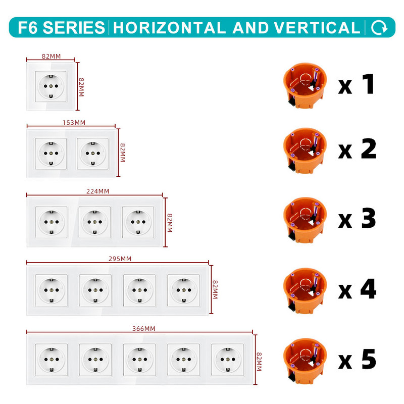 SRAN Prantsuse usb seinakontakt 5V 2.1A, kristallkarastatud klaaspaneel 16A 220V 82*82mm Elektriline pistikupesa Prantsusmaa standard kaanega