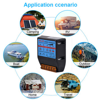 Соларен контролер 10-100A 12V соларен панел Батерия Фотоволтаична улична лампа Контролер за зареждане Регулатор Защита от късо съединение