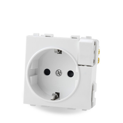 S sorozat- EU tápcsatlakozó funkció modul aljzat kapcsolóval DIY aljzat tartozékok ingyenes kombináció fehér 250V 16A Európa