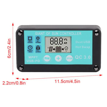 MPPT Solar Charge Controller Πολλαπλής Προστασίας Solar Solar QC3.0 Controller με οθόνη LCD