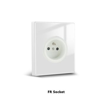 Avoir Electrical Sockets Πρίζα τοίχου Χρυσό Γκρι Λευκό Μαύρο Κρυστάλλινο Πάνελ EU French Standard Πρίζα 86 Τύπος 220V