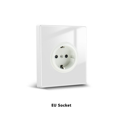 Avoir elektromos aljzatok fali csatlakozóaljzat arany szürke fehér fekete kristályüveg panel EU francia szabványos tápcsatlakozó 86 típus 220 V