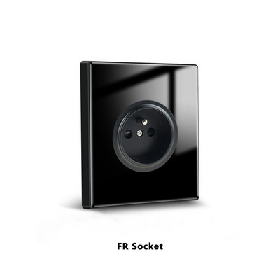 Avoir elektromos aljzatok fali csatlakozóaljzat arany szürke fehér fekete kristályüveg panel EU francia szabványos tápcsatlakozó 86 típus 220 V