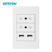 SRAN Italy Tšiili Usb seinakontakt 16A 110V-250V PC Leegiaeglustava materjali paneel Elektripistikud 118mm*72mm, logo puudub