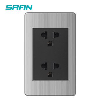 SRAN 15A Американски стандартен USB C гнездо Панел от неръждаема стомана 118*72 мм САЩ/Тайланд Изход за захранване 2-посочен превключвател черен/сив