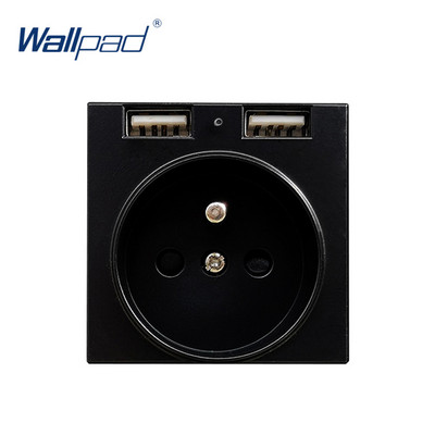 DIY UE UK Priză de perete Comutator cu buton Priză electrică Neagră Tasta funcțională Doar gratuit DIY 55*55mm Seria S6 Wallpad