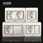 Avoir IP55 EU standard veekindel tolmukindel välise seina pistikupesa lüliti väljalaskeava ilmastikukindel pistikupesa