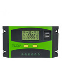 Regulator de încărcare solar 20A 30A Regulator inteligent multifuncțional cu port USB dublu și afișaj LCD PWM Controler 12V/24V