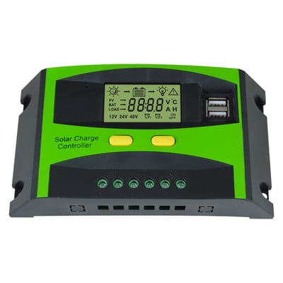 Regulator de încărcare solar 20A 30A Regulator inteligent multifuncțional cu port USB dublu și afișaj LCD PWM Controler 12V/24V