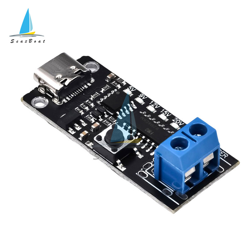 Tip C Intrare USB Curent ridicat 5A PD/QC/FCP/AFC Placă momeală Modul USB Boost 5V/9V/12V/20V 100W Declanșator de încărcare rapidă