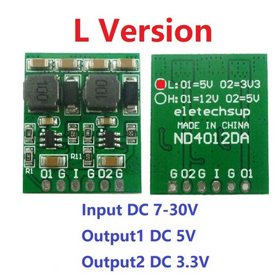 DC DC Step-Down Buck átalakító kártya 10 W 2 csatornás több kapcsoló modul 3,3 V 5 V 12 V kettős kimeneti kártya tápegység