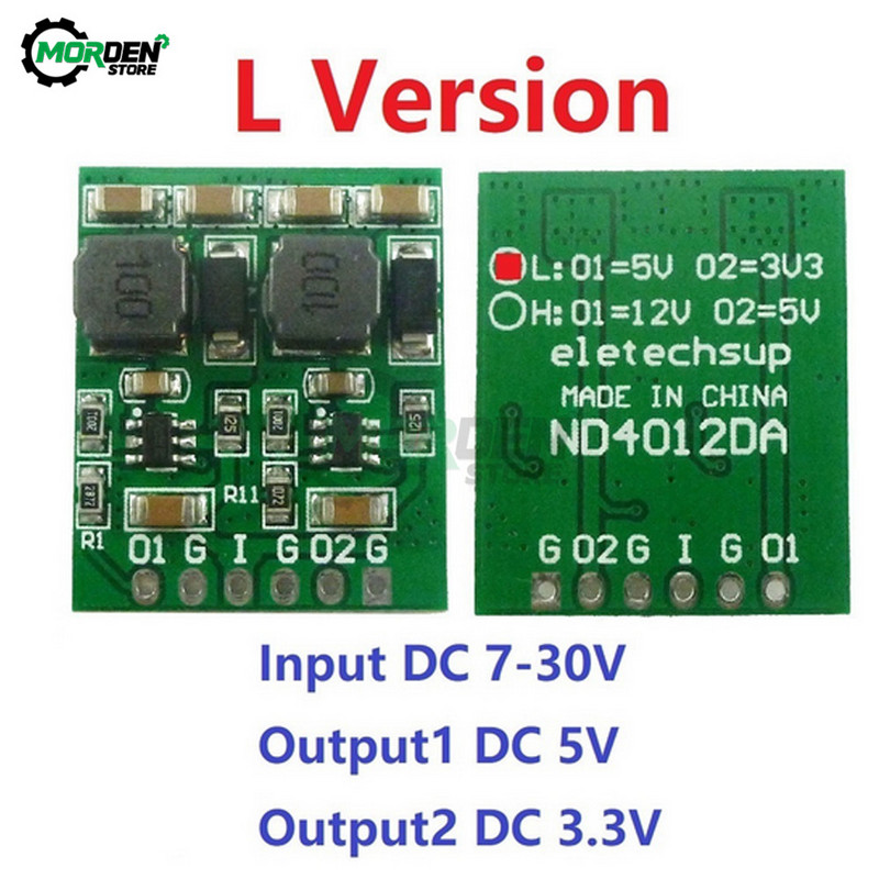 DC DC Step-Down Buck átalakító kártya 10 W 2 csatornás több kapcsoló modul 3,3 V 5 V 12 V kettős kimeneti kártya tápegység