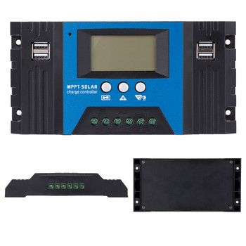 MPPT Solar Charge Controller 30/40/50/60/100A 12V/24V Ρυθμιζόμενη οθόνη LCD με θύρα USB Solar Panel Regulator Charge Battery