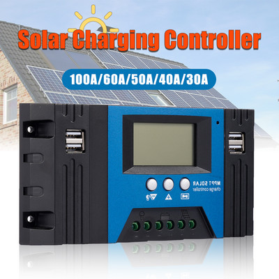 Regulator de încărcare solar MPPT 30/40/50/60/100A 12V/24V Afișaj LCD reglabil cu port USB Panou solar Regulator de încărcare a bateriei
