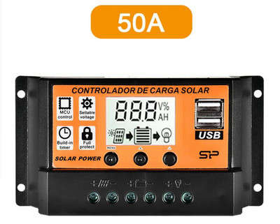 Napelemes töltésvezérlő Napelemes vezérlő LCD képernyős kijelző 12V/24V MPPT/PWM Fényvezérlés Késleltetésvezérlés Okos Otthon