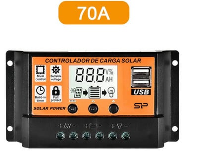 Napelemes töltésvezérlő Napelemes vezérlő LCD képernyős kijelző 12V/24V MPPT/PWM Fényvezérlés Késleltetésvezérlés Okos Otthon