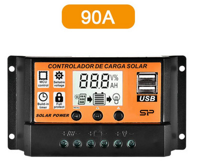 Napelemes töltésvezérlő Napelemes vezérlő LCD képernyős kijelző 12V/24V MPPT/PWM Fényvezérlés Késleltetésvezérlés Okos Otthon