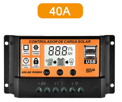 Napelemes töltésvezérlő Napelemes vezérlő LCD képernyős kijelző 12V/24V MPPT/PWM Fényvezérlés Késleltetésvezérlés Okos Otthon