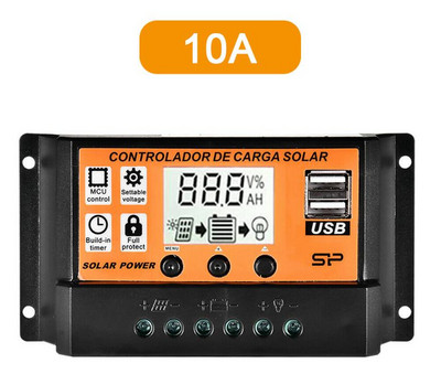 Napelemes töltésvezérlő Napelemes vezérlő LCD képernyős kijelző 12V/24V MPPT/PWM Fényvezérlés Késleltetésvezérlés Okos Otthon