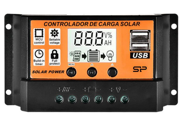 Napelemes töltésvezérlő Napelemes vezérlő LCD képernyős kijelző 12V/24V MPPT/PWM Fényvezérlés Késleltetésvezérlés Okos Otthon
