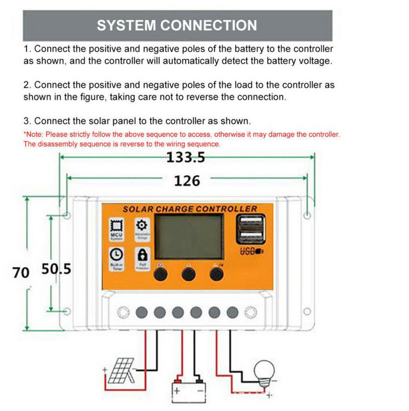 Napelemes töltésvezérlő Napelemes vezérlő LCD képernyős kijelző 12V/24V MPPT/PWM Fényvezérlés Késleltetésvezérlés Okos Otthon