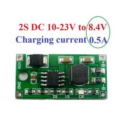 0,5A/1A/2A viacčlánkový synchrónny nabíjací modul pre Li-Ion batérie DC 5-23V až 4,2V 8,4V 12V pre dosku lítiových batérií 18650 3,7V 7,4V