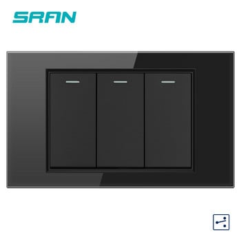 SRAN Type C Υποδοχή USB BR Θύρα γρήγορης φόρτισης 20W, 118*72mm Πίνακας από γυαλί σκληρυμένο, Βραζιλία Τυπική πρίζα 10A 20A