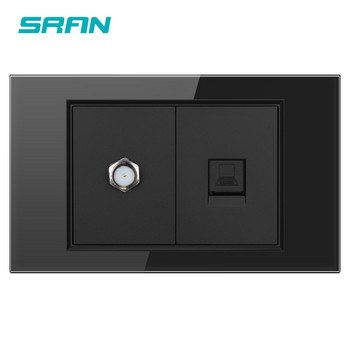 SRAN Type C Υποδοχή USB BR Θύρα γρήγορης φόρτισης 20W, 118*72mm Πίνακας από γυαλί σκληρυμένο, Βραζιλία Τυπική πρίζα 10A 20A