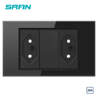 Priză SRAN tip C USB BR Port de încărcare rapidă 20W, panou din sticlă securizată 118*72mm, priză standard Brazilia 10A 20A