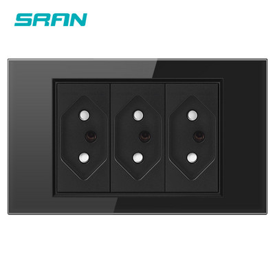 Priză SRAN tip C USB BR Port de încărcare rapidă 20W, panou din sticlă securizată 118*72mm, priză standard Brazilia 10A 20A