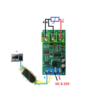 DC 12V PT100 RTD átalakító RS485 Modbus Rtu hőmérséklet érzékelő