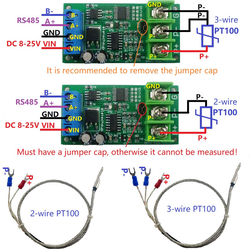 DC 12V PT100 RTD átalakító RS485 Modbus Rtu hőmérséklet érzékelő