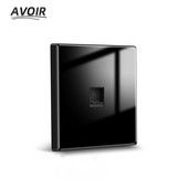 Avoir πρίζα τοίχου Μαύρο γυάλινο πάνελ Τυπική δορυφορική τηλεόραση Δίκτυο RJ45 Πρίζα τηλεφώνου Internet Πρίζα Πρίζα 110V 250V