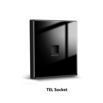 Avoir πρίζα τοίχου Μαύρο γυάλινο πάνελ Τυπική δορυφορική τηλεόραση Δίκτυο RJ45 Πρίζα τηλεφώνου Internet Πρίζα Πρίζα 110V 250V