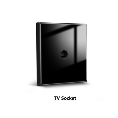 Avoir πρίζα τοίχου Μαύρο γυάλινο πάνελ Τυπική δορυφορική τηλεόραση Δίκτυο RJ45 Πρίζα τηλεφώνου Internet Πρίζα Πρίζα 110V 250V
