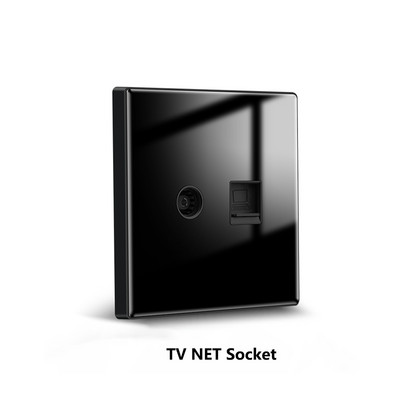 Avoir πρίζα τοίχου Μαύρο γυάλινο πάνελ Τυπική δορυφορική τηλεόραση Δίκτυο RJ45 Πρίζα τηλεφώνου Internet Πρίζα Πρίζα 110V 250V