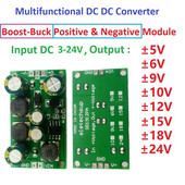 2 în 1 8W Boost-Buck Dual +- Placă de tensiune 3-24V la 5V 6V 9V 10V 12V 15V 18V 24V pentru ADC DAC LCD amplificator difuzor