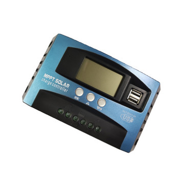 30/40/50/60A MPPT контролер за слънчево зареждане, двоен USB LCD дисплей, DC 12V 24V, автоматичен панел за слънчеви клетки, зарядно устройство, регулатор с товар